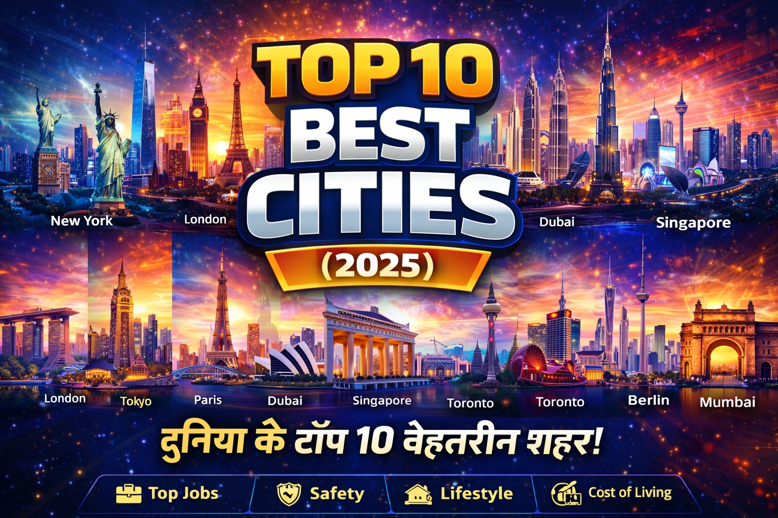 दुनिया की Top 10 Best Cities (2025)